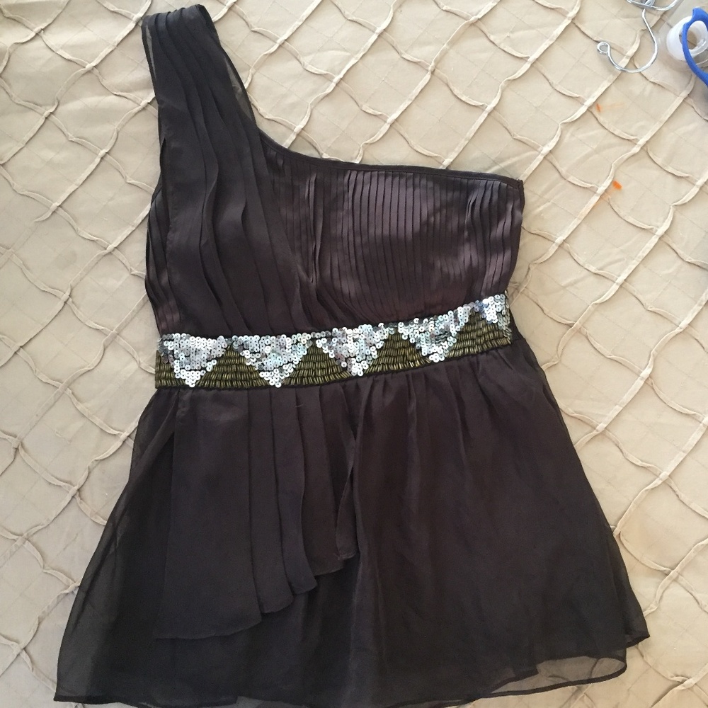 Marineblu Single Shoulder Blouse